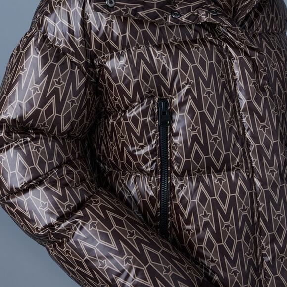 MACKAGE Down Monogram Mylah Puffer Jacket in Brown Size Large - Picture 6 of 14